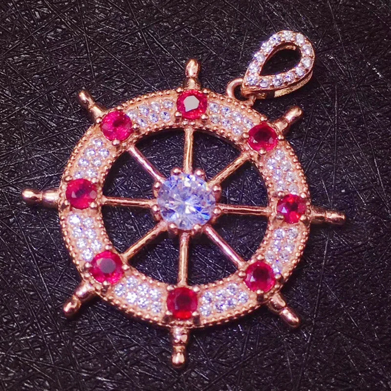 Natural ruby necklace pendant Free shipping Origin real ruby 925
