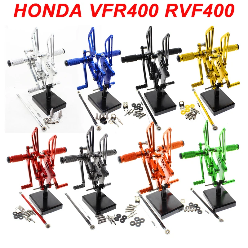 

For Honda VFR400 RVF400 All Years CNC Aluminum Adjustable Rear Set Foot Pegs Pedal Footrest Rearset Motorcycle Parts