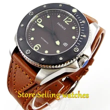 Parnis 43mm Coffee dial Mechanical Sapphire crystal Miyota Automatic Mens Watch