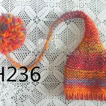 Горячая Распродажа крючком шляпы для младенцев с длинным хвостом ручной работы из хлопка красочные зимние Шапки для детей Детская меховая шапка