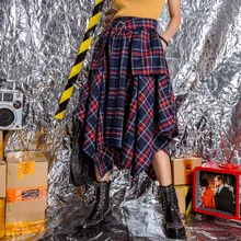 Jasmine дизайн хит цвет сетки с поясом талии свободные нерегулярные талии юбки