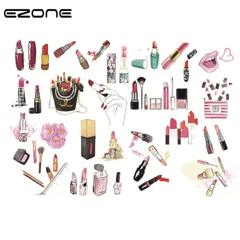 

EZONE Cosmetics Sticker Girls Room Stationery Sticker Cute Bag/Shoes/Lipstick Adhesive Paper Stationery DIY Scrapbook Sticker