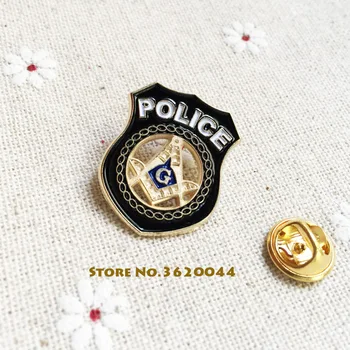 

50pcs Customized Soft Enamel Brooches Masonic Lapel Pin Badge for Police Square and Compass with G Free Masons Pins Metal Crafts