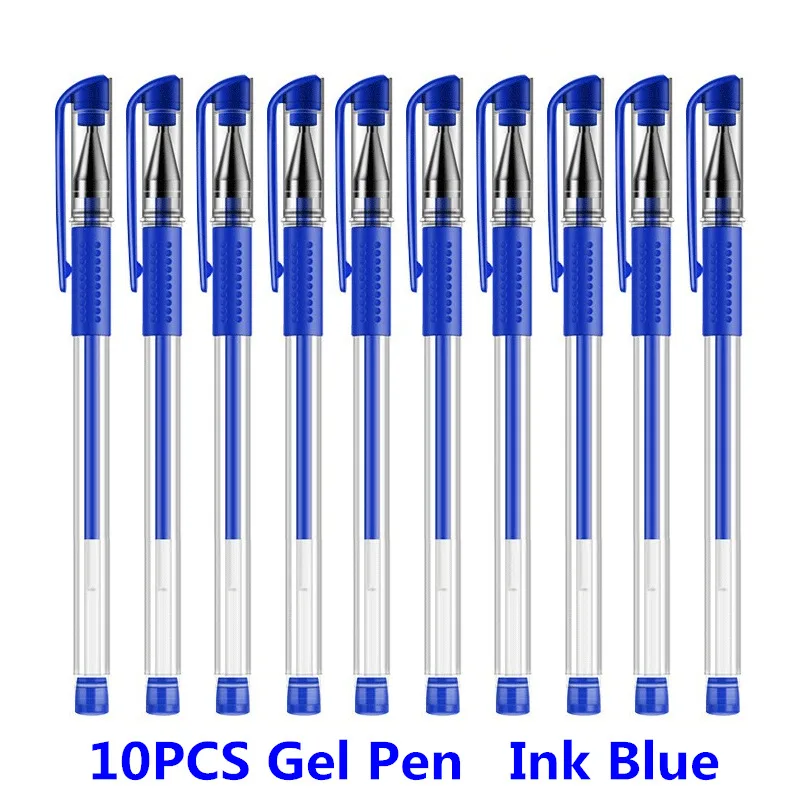 Канцелярский магазин Европейский стандарт гелевая ручка школьные принадлежности красный синий черный гелевая ручка/нейтральная ручка 0,5 углеродная ручка - Цвет: 10PCS Blue Pen