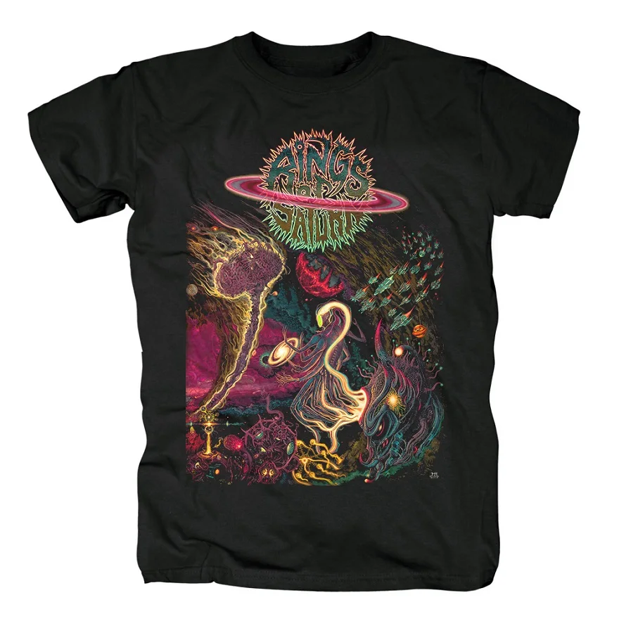 15 дизайнерских колец Сатурн инопланетянин группа рок брендовая рубашка Hardrock heavy thrash Metal deathcore хлопковая Футболка camiseta уличная одежда - Цвет: 4