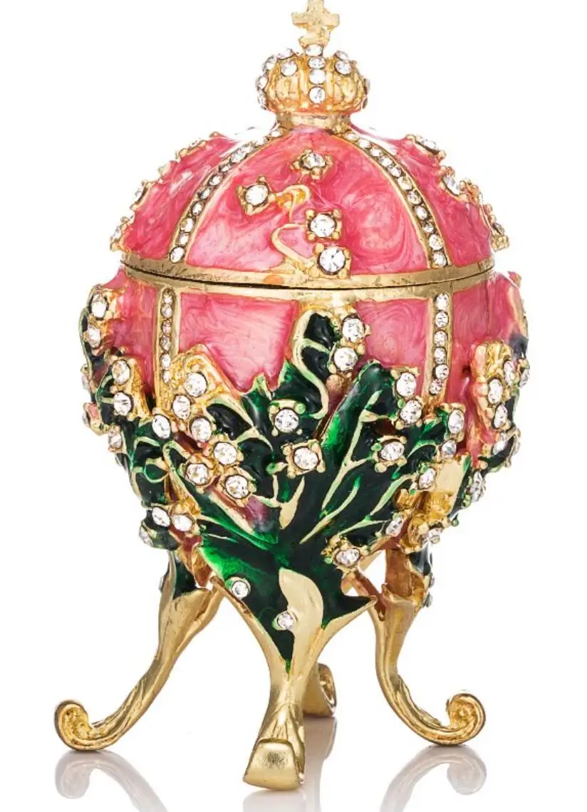 QIFU Новое поступление домашний декор Faberge яйцо 1898 ландыши копия яйца для домашнего декора - Цвет: Pink