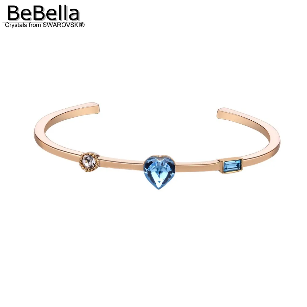 Женский Браслет манжета BeBella с кристаллами Swarovski модный подарок для невесты