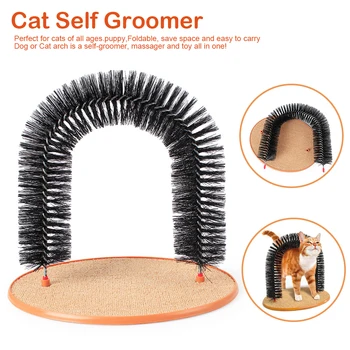 

New Arch Cat Toy Brush Toys Pet Cat Self Groomer With Round Fleece Base For Pets Scratching Devices Pet Product