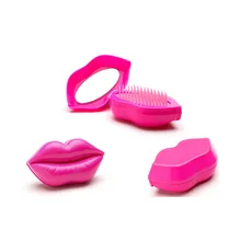 Сексуальная кисть для выпрямления волос в виде губ с зеркальным покрытием, влажная/сухая расческа, оригинальная расческа для волос, расческа для волос, 5 шт./партия, P006