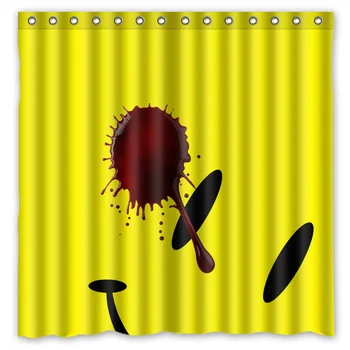

Bathroom Products Polyester Fabric Watchmen Smiley Printed Shower Curtains Waterproof Washable Curtain 72"*72" 12pcs Hooks