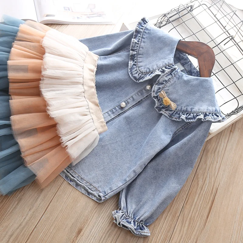 Baby Girls Clothing Set Skirt Suit Tutu Short Skirt+ Long Sleeve shirt Bag 3 pieces Children outfits Kids Girl wear 4 5 years