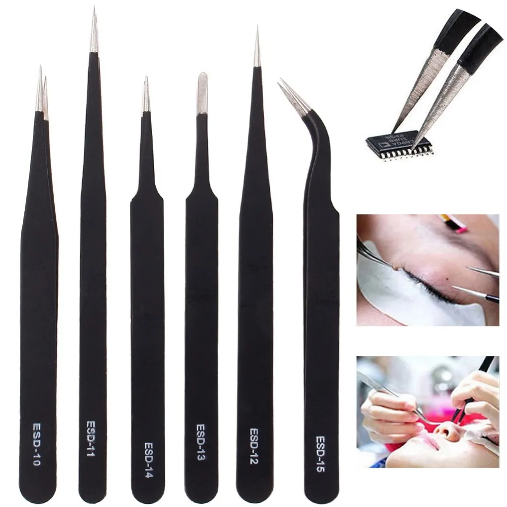 

Professional Anti-Static Rhinestone Picking Tool Eyelash Curved Tip Nippers Tweezer Curved Nail Tool Beauty Eye Makeup #242249