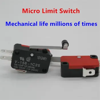 

10Pcs High-quality Roller Lever Arm SPDT NO/NC Momentary Micro Switches V-156-1C25 for cnc router Micro Limit Switch