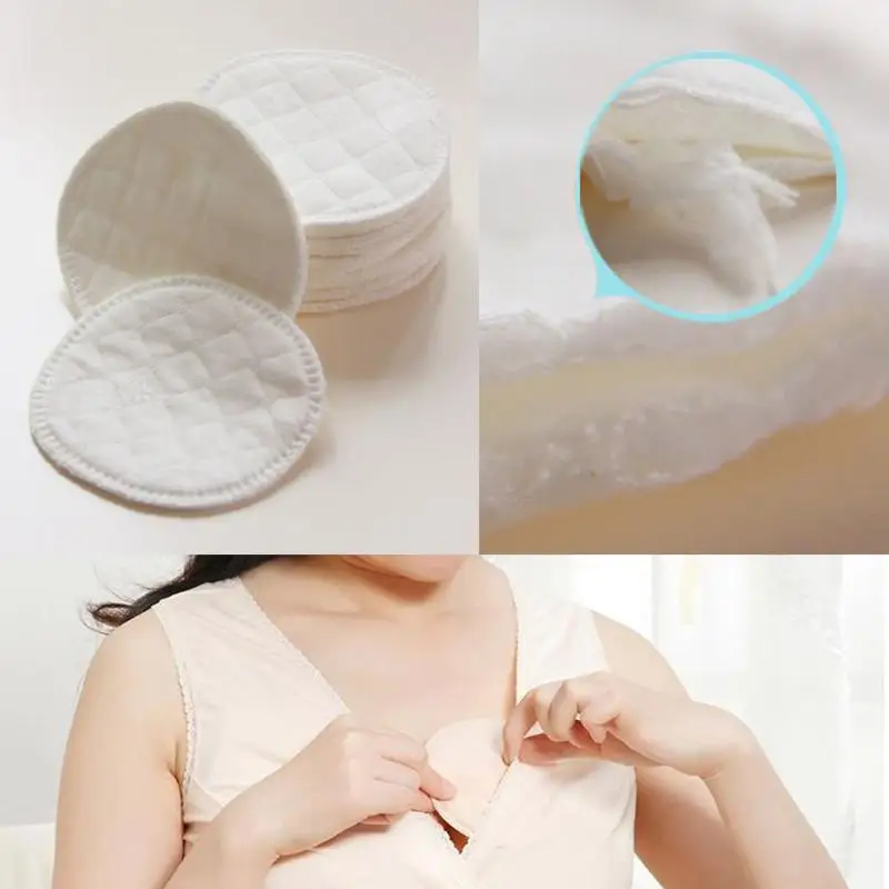 

4Pcs Cotton Reusable Nursing Breast Pads Washable Soft Absorbent Anti-overflow Mom Baby Breastfeeding Waterproof Breast Pads