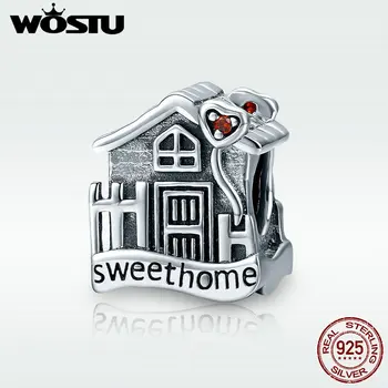 

WOSTU 100% Real 925 Sterling Silver Sweet Home Loft Villa Charms fit original WST Beads Bracelets DIY Jewelry Gift DXC416