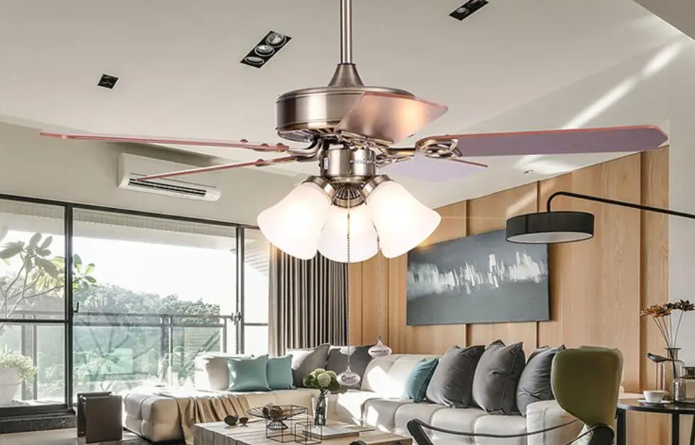 

lamps restaurant fan lamp of European modern bedroom living room ceiling fan light iron fan home lamp FS14