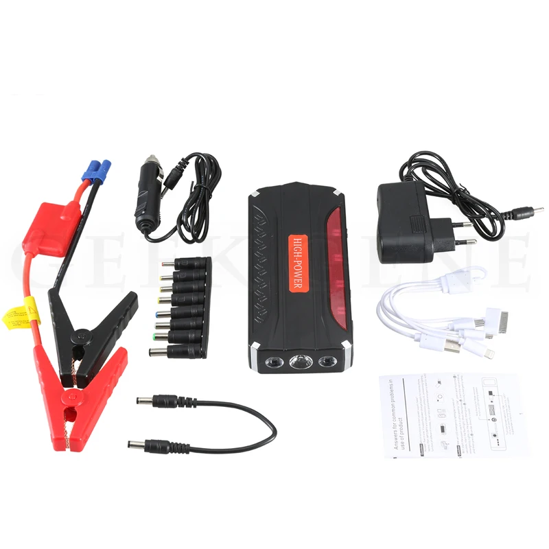 Экстренный автомобильный Jump Starter Мощность банк 12000mAh 12V 600A пусковое устройство бензин дизельный автомобиль Зарядное устройство для автомобиля Батарея усилитель CE