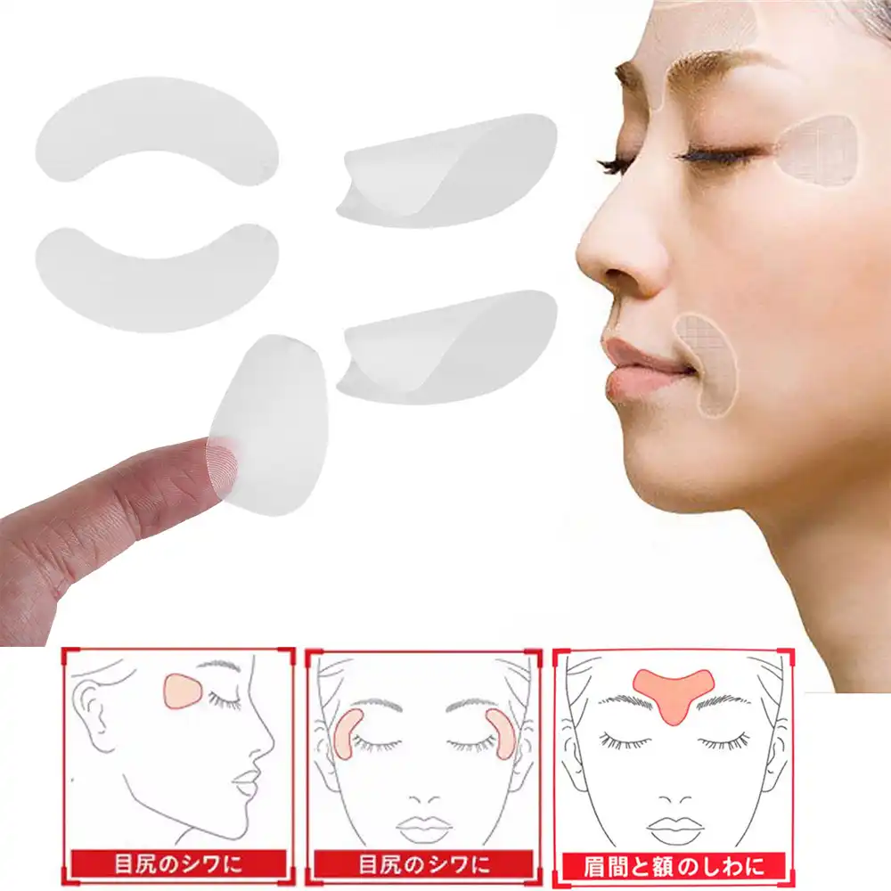 プロフェッショナルフェイス抗しわステッカー顔ラインたるみリフトアップテープ額のしわ高速美容顔スキンケアリフトツール Aliexpress