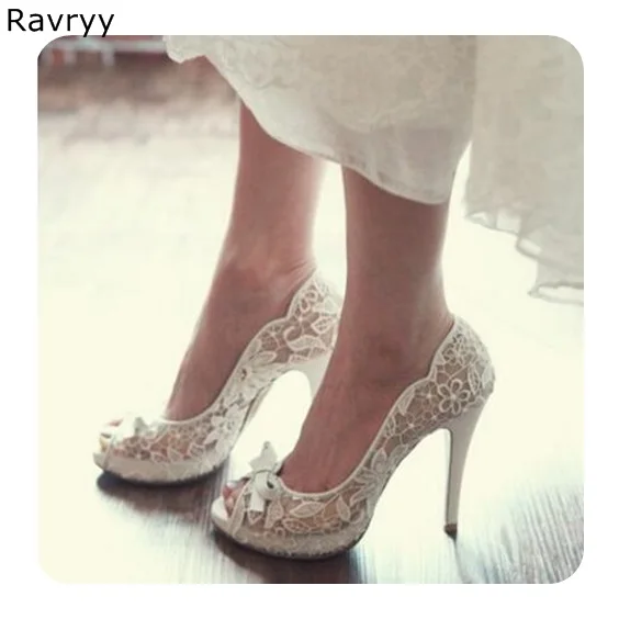 Un on Bombas Peep Toe Tacón Boda De Solo Picture Cordón Vestido La Del Alto As Slip Elegante Flor Zapatos Mujer Recortes Stiletto Sexy 7wFqTZHnOx