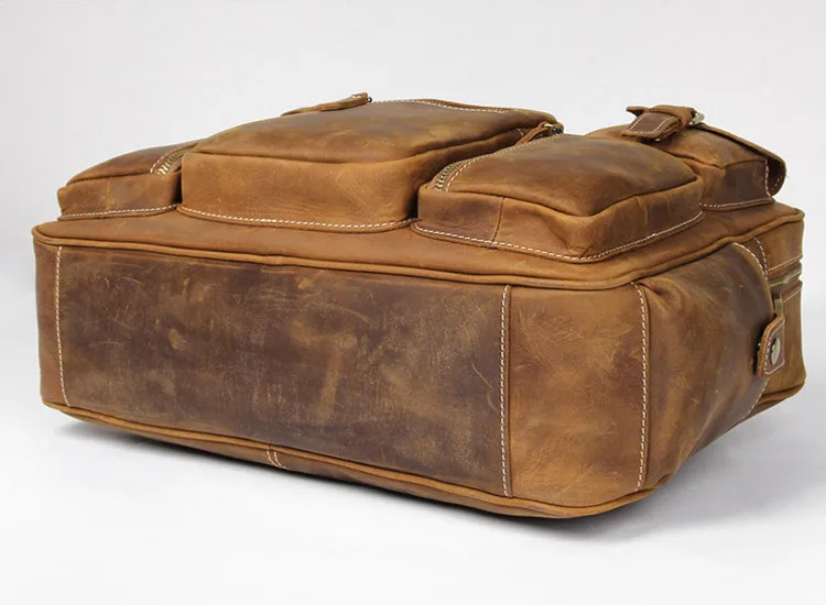 Деловой портфель мужской из натуральной кожи мужская сумка 733-40 Европа Ретро Crazy Horse кожаная сумка мужская мульти-Сумка-тоут с карманами