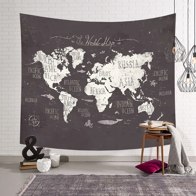World Map Printed Large Wall Tapestry Cheap Hippie Wall Hanging Bohemian Wall Tapestries Wall Art Decor 200x150CM 150x130CM