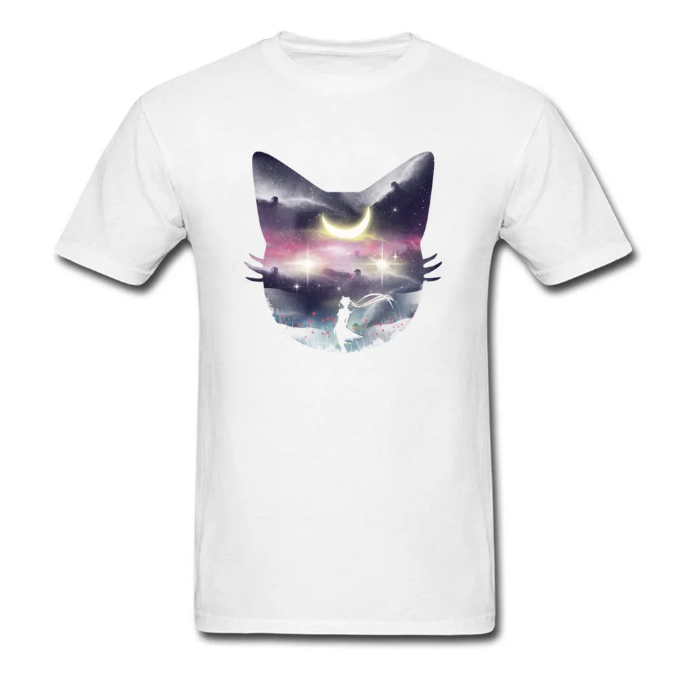 Moon Chaser Tops Tees Graphic Crewneck Birthday Short Sleeve Pure Cotton Men T Shirt Printed On Tees Free Shipping Moon Chaser white