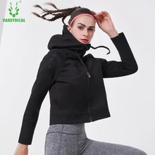 Женские куртки для бега с вышивкой, одежда для йоги, фитнеса, тренажерного зала, тренировочные толстовки, Женская осенне-зимняя спортивная одежда Vansydical