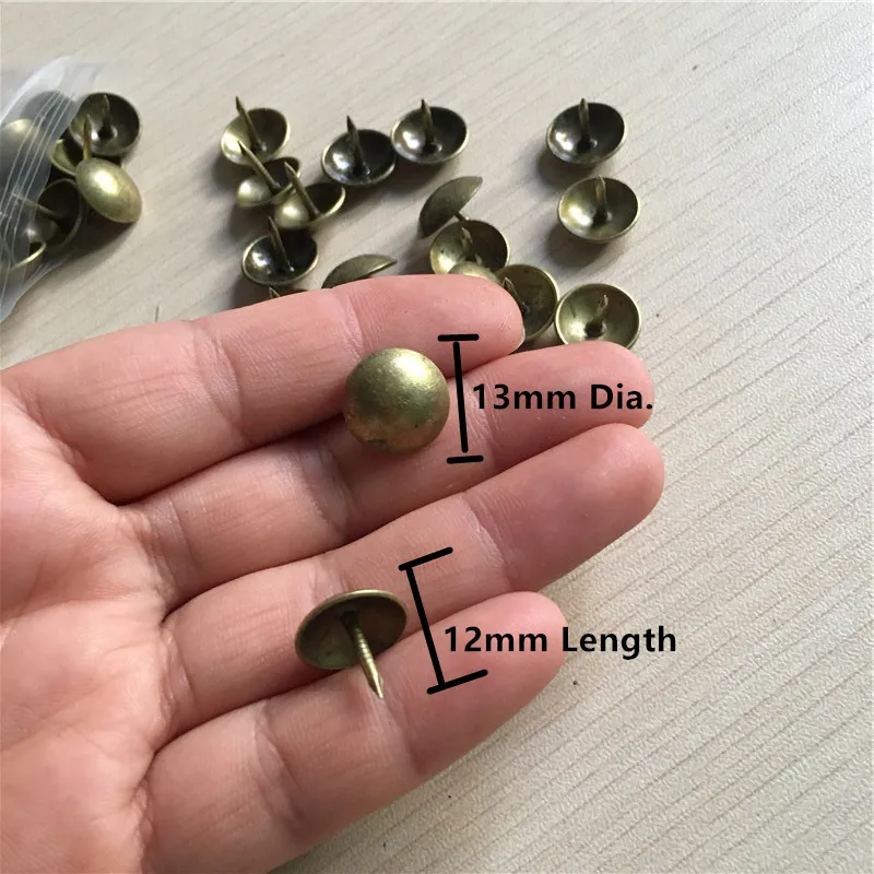Bronze Iron Round Decorative Iron Nails Furniture Studs Sofa Chair Pins,Table Foot Glide Nail,Antique Tack Nail,13*12mm,200Pcs Bronze Iron Round Decorative Iron Nails Furniture Studs Sofa Chair Pins,Table Foot Glide Nail,Antique Tack Nail,13*12mm,200Pcs