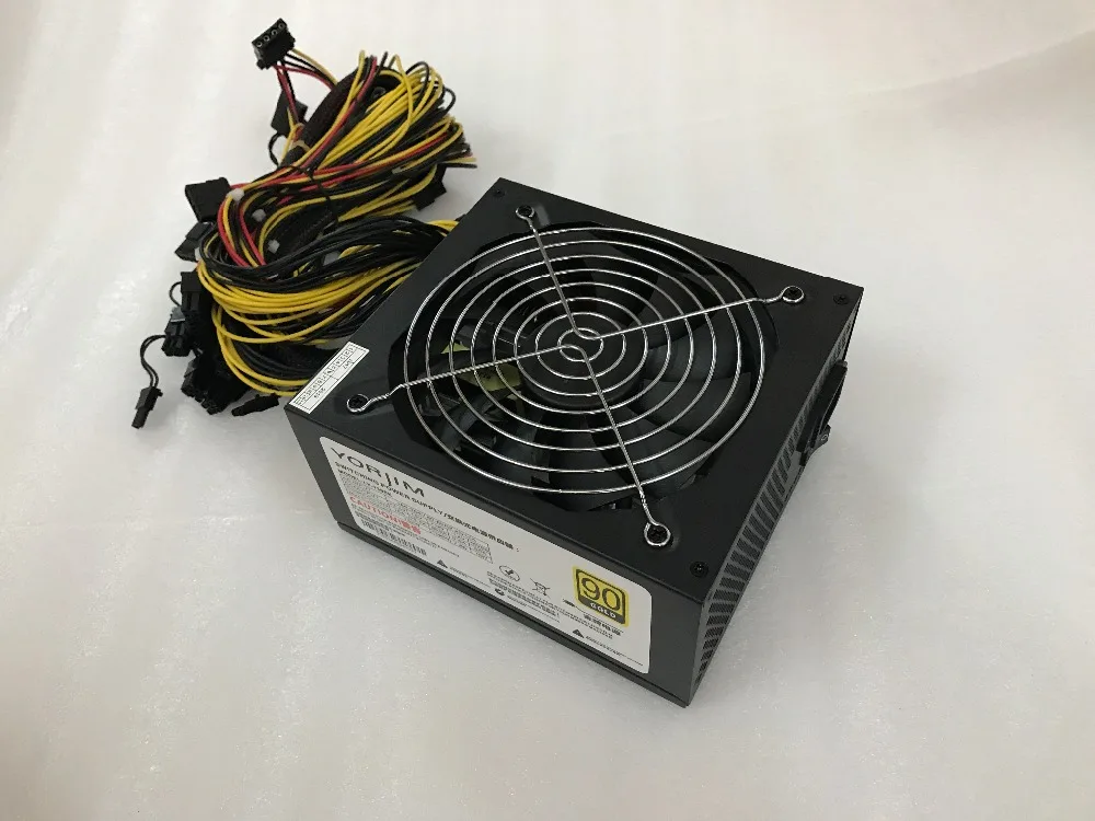 KUANGCHENG ETH Майнер ZCASH Шахтер 1300 W BTC источника питания для R9 380 RX 470 RX480 5 или 6 GPU карты