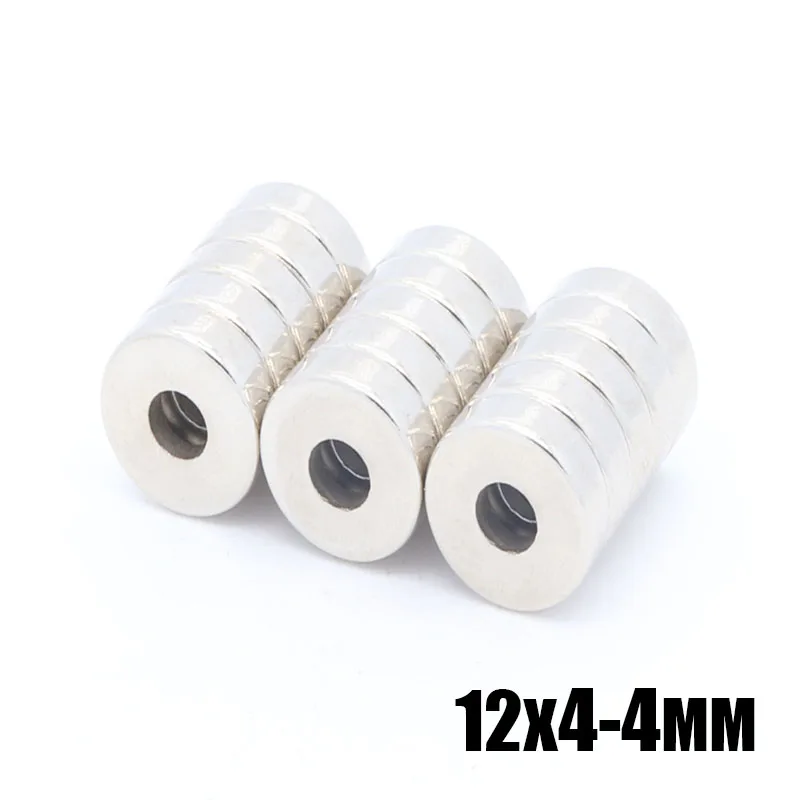 50pcs 12x4-4 mm Super Strong Round Neodymium Countersunk Ring Magnets 12mm x 4mm Hole: 4mm N35 Neodymium Magnet free shipping