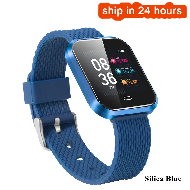 CD16 Смарт часы кровяное давление мониторинг сердечного ритма IP67 шаг спортивные фитнес часы Мужская мода Смарт часы для Android IOS - Цвет: Silica Blue
