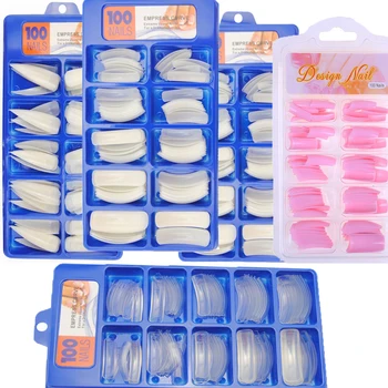

Arcylic/ABS Stiletto Nail Tips 10 sizes Curve Nail Tip False Nail full Cover 100 Boxed Pointy Stiletto Nail Tips False Fake
