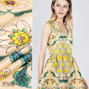 

The only beauty of the ancient cheongsam yellow system silk, double Palace Satin 21 Mu exclusive custom painted double Palace si