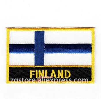 

Embroidery Patches National flag Finland Flag Patches Iron on 8.0x5.0cm Custom Patches