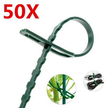 

50Pcs/lot Reusable Various usage Garden Plastic Plant Cable Ties Straps Adjustable Tree Climbing Support