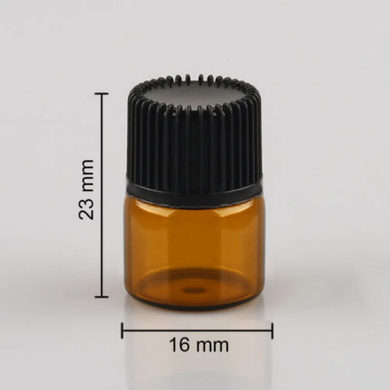 Mayitr 100pcs Mini Empty Essential Oil Bottle Amber Glass Bottle For Oil Perfume 1ml Refillable Bottles 3