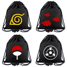 Сумка с персонажами аниме Наруто, сумка на шнурке, рюкзак в японском стиле, один предмет, сумка для путешествий с персонажами из мультфильма «атака на Титанов», сумка на плечо