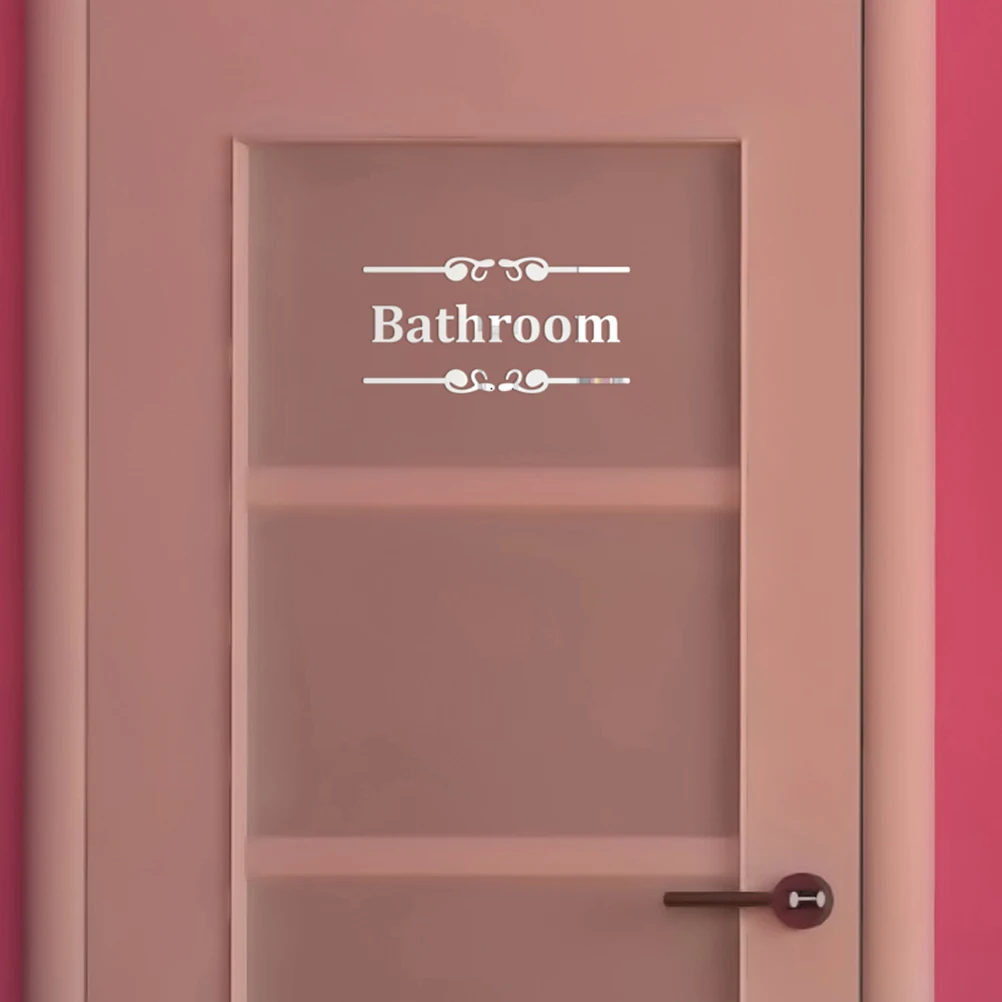 "Ванная комната" Английский знак зеркало стикер на стену акриловая Наклейка на стену для дома туалет ванная комната туалет Декор(черный/серебристый/Золотой