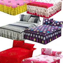 Кровать юбка высокое качество хлопковое постельное белье с принтом для кровати; постельное покрывало садовое цветочное украшение кровати