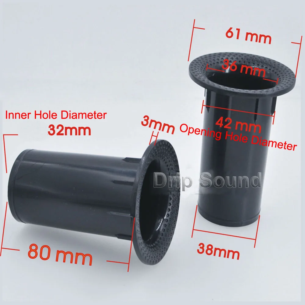 스피커 포트 튜브 베이스 서브우퍼 오디오 리플렉스 튜브, 라우드 스피커 벤트, 42x80mm 블랙, 2 개