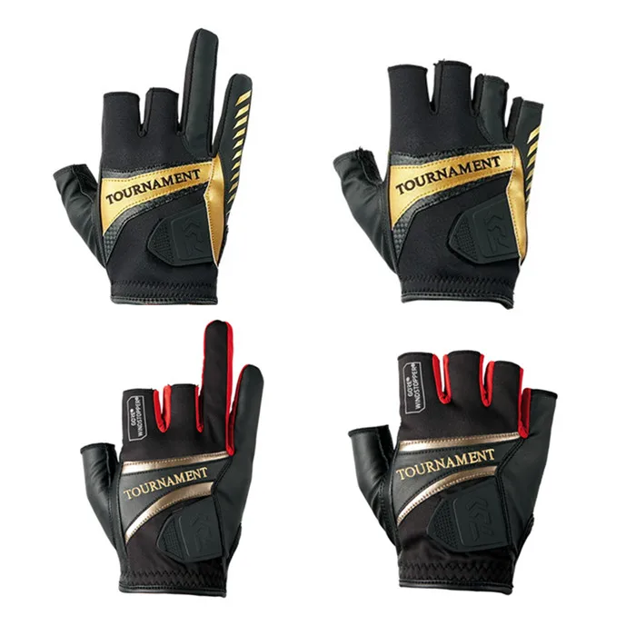 

2018 DAIWA Fishing Gloves Anti Slip Outdoor Genuine Sheepskin Half/Three Fingers Cycling Fishing Glove Fishing Equipment