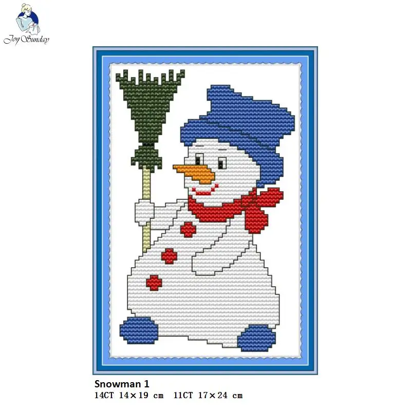 Набор для вышивки крестом набор рукоделия на холсте с счетным принтом серии Snowman