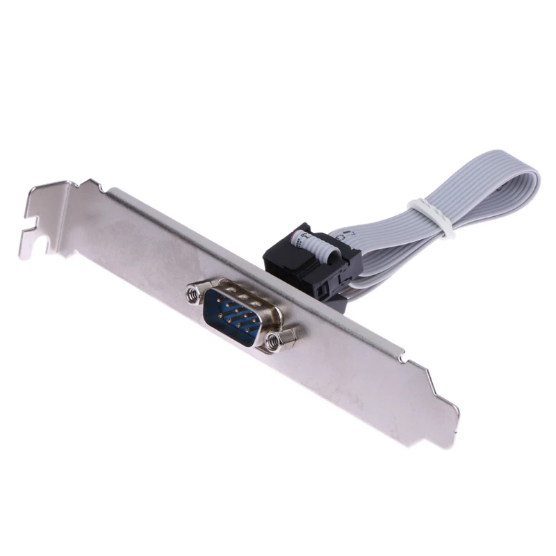 new Motherboard RS232 DB9 Pin Com Port Ribbon Serial Cable Connector Bracket