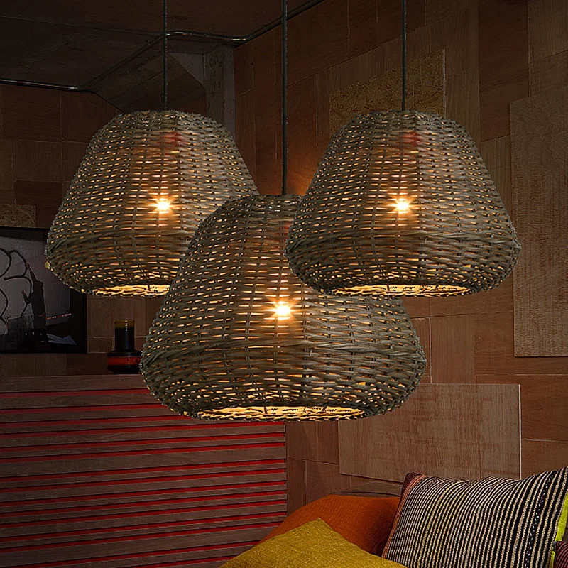 

Chinese restaurant teahouse teahouse handmade bamboo rattan village tea shop southeast retro rattan Pendant Lights LO7262