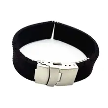 20 22 24mm Silicone caoutchouc acier inoxydable Double clic fermoir pliant Bracelet de montre Bracelet extrémité droite Bracelet noir Bracelet de montre
