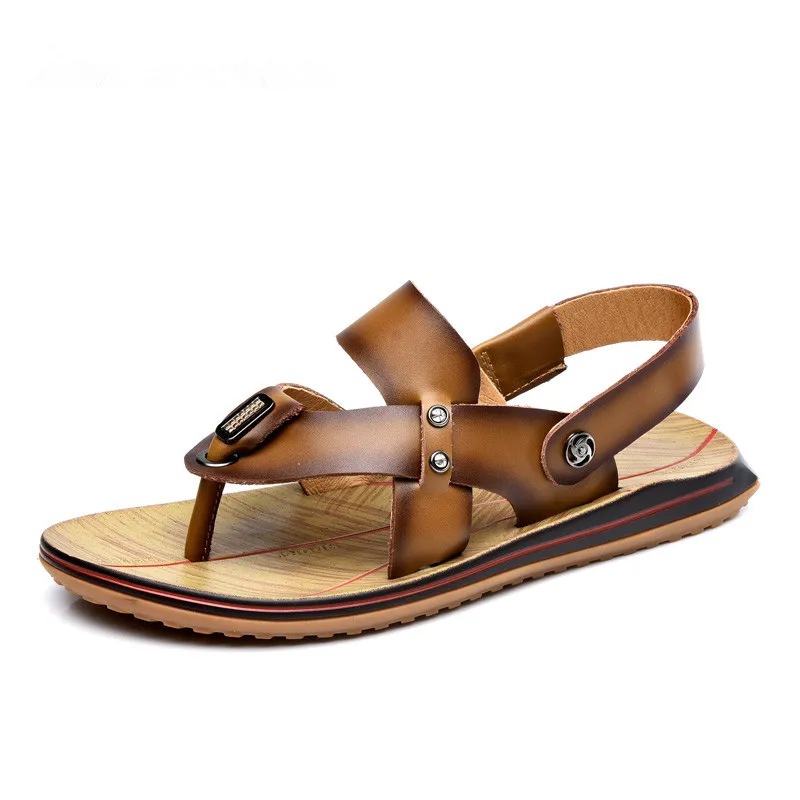 designer leather slippers summer sandals leisure genuine leather designer leather slippers summer sandals leisure genuine leather