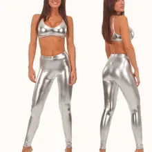 Новинка Deigned ML7555 обтягивающие в супер стрейч виниловые серебряные кожаные леггинсы для женщин