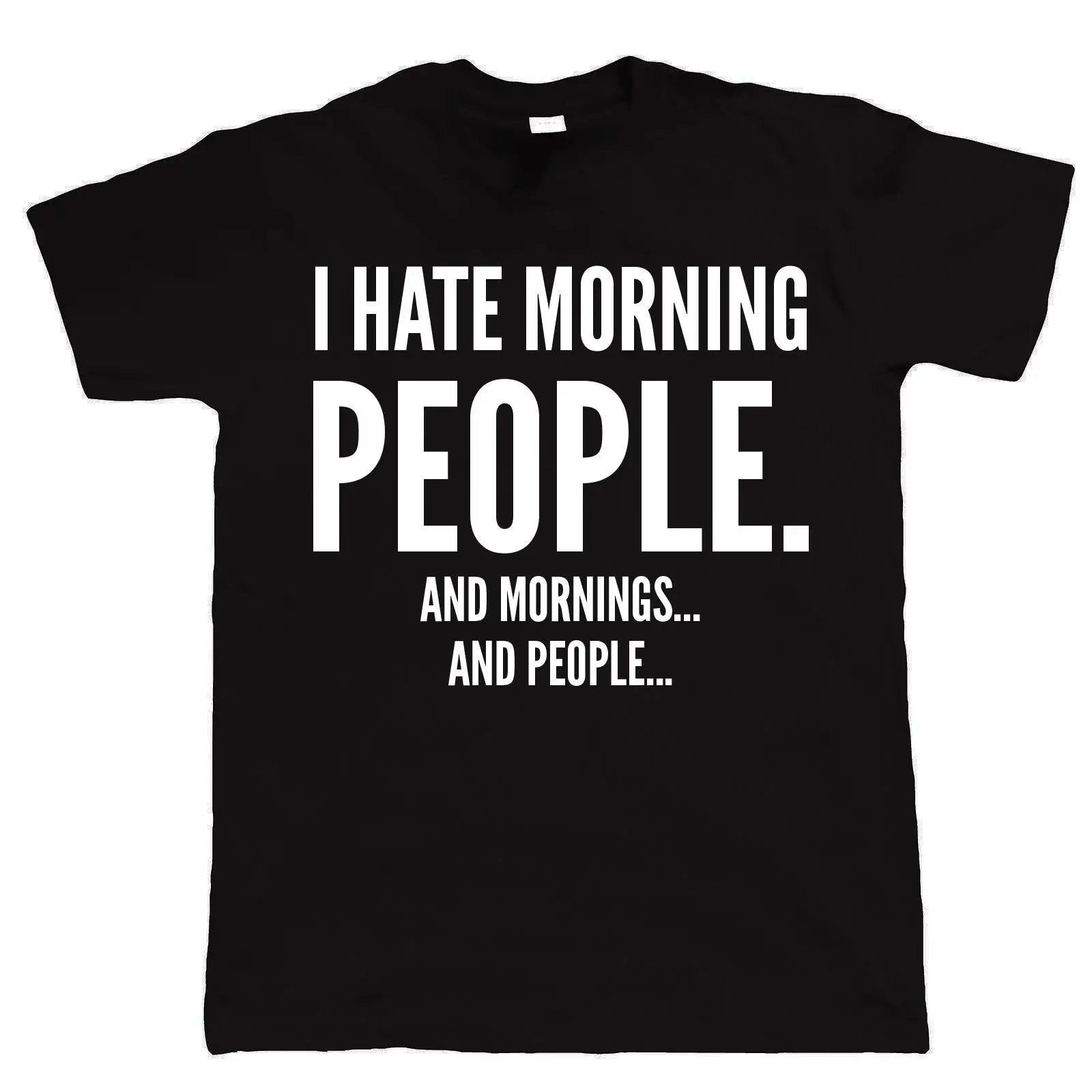 I Hate Morning People забавная Футболка-оскорбительная грубая шутка Футболка мужская