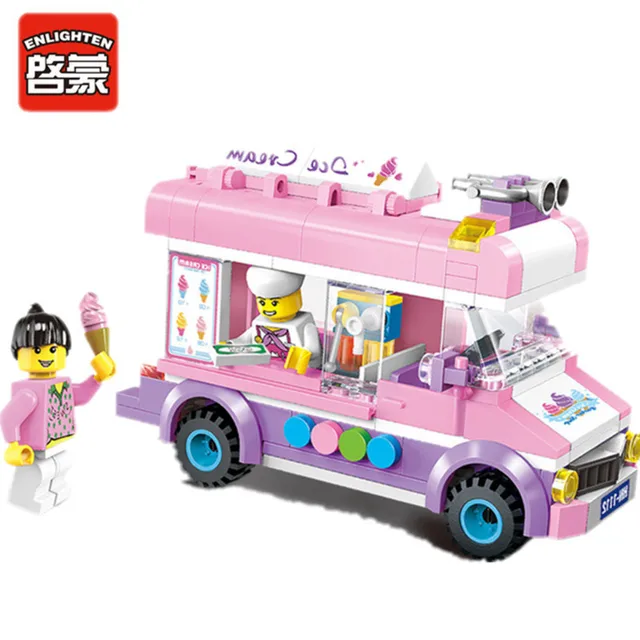 Enlighten 1112 Mobile ice cream truck Building Blocks Bricks Toys For