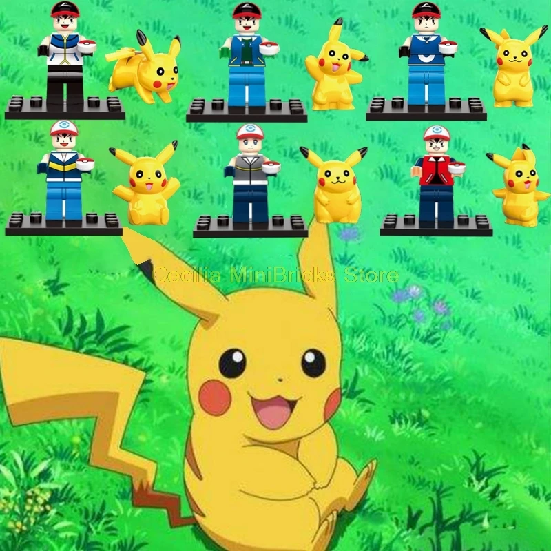

Legoing Pikachu Ninja Hero factory Building Blocks Toys for Children Compatible for Legoings Marvel Movie Aciton Figure Thanos